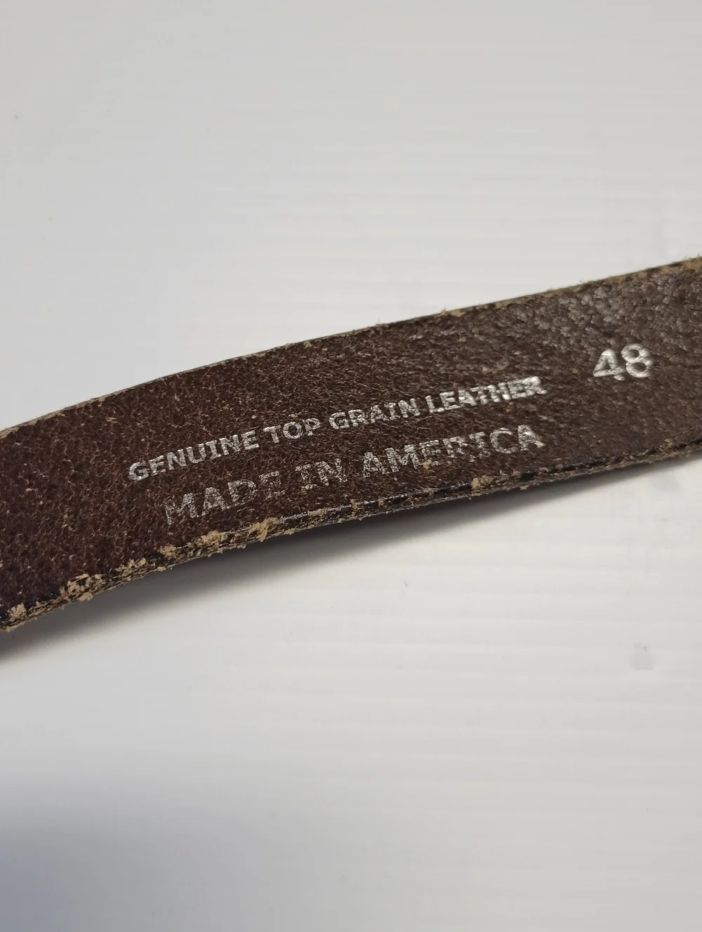 Threads Leather Belt Size 48 Big & Tall Made in USA Brown Genuine Leather